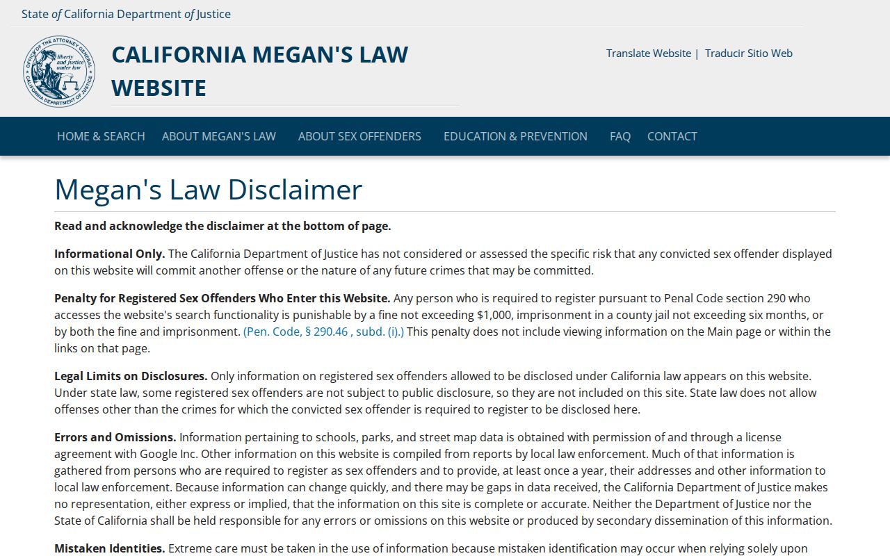 Pittsburg residents directory California Megan's Law registry