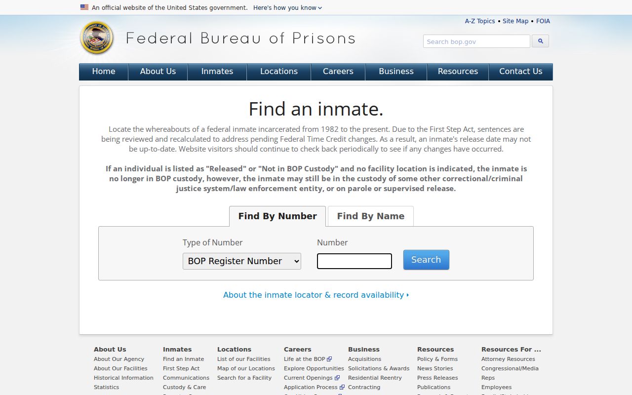 Pittsburg previous residents federal inmate locator